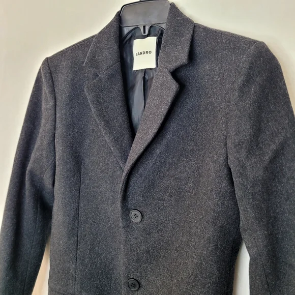 Sandro Broadcloth Wool Cashmere Blend Coat Size XS - Picture 5 of 15